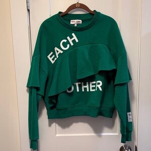 Green Ruffled Sweater